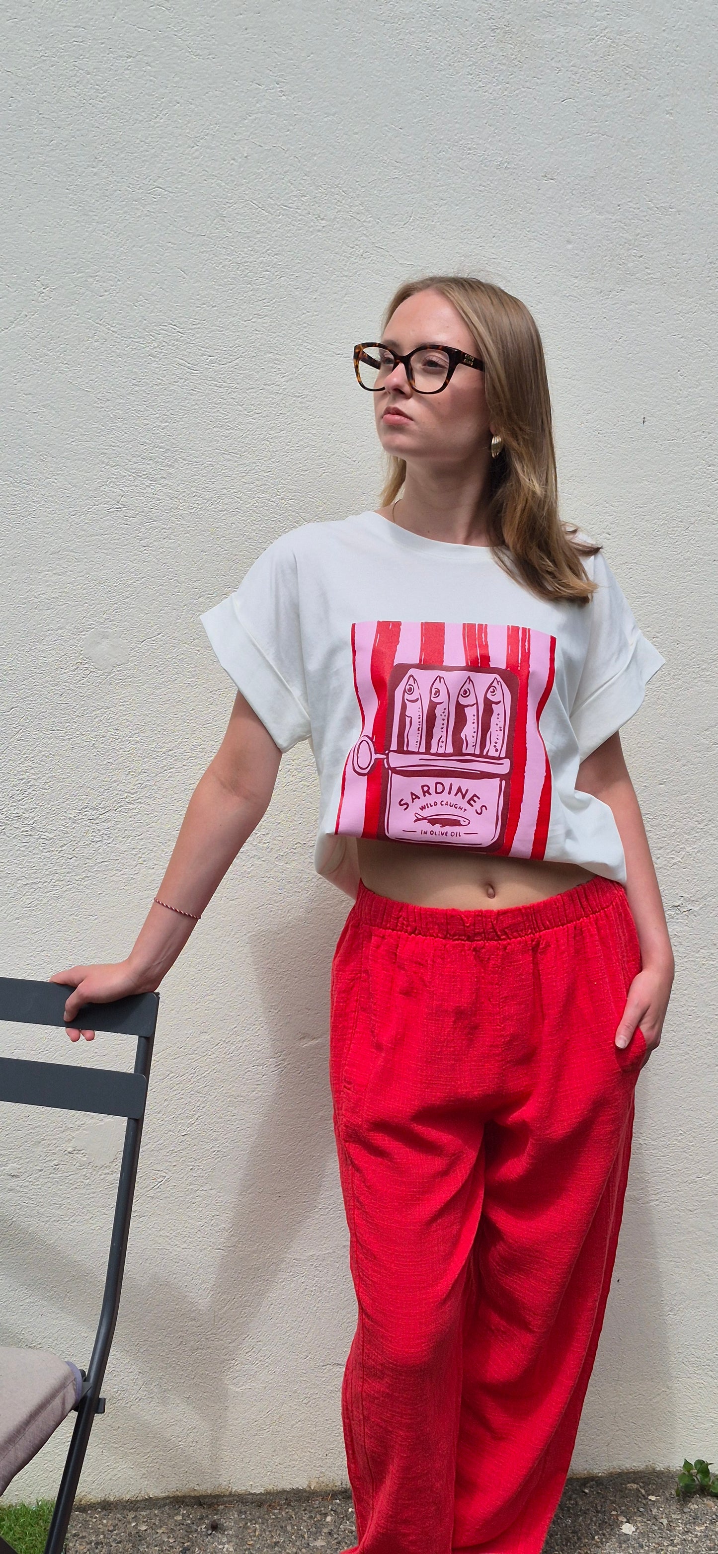 T-shirt sardine rose rayé rouge JOHANNA PARIS