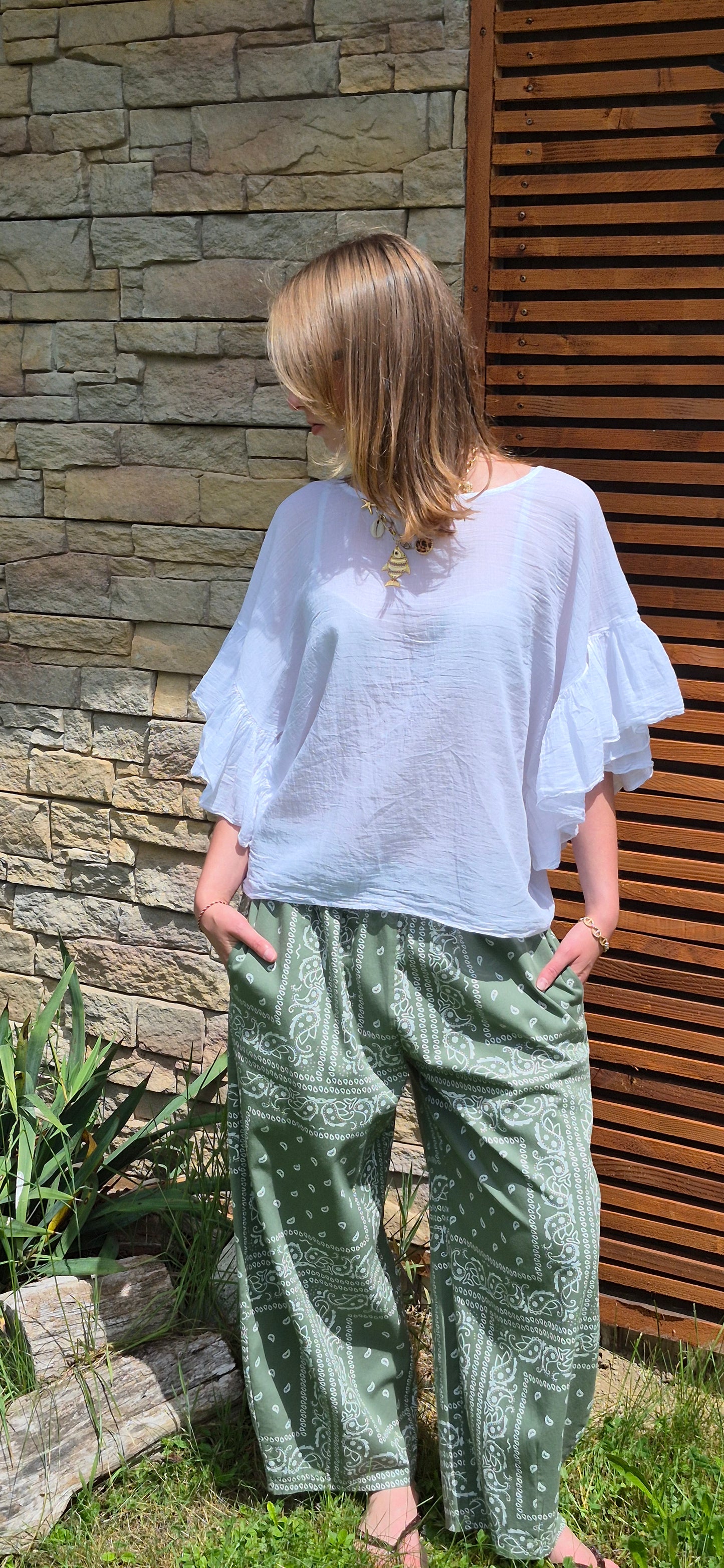 Blouse manche chauve souris volanté JOHANNA PARIS