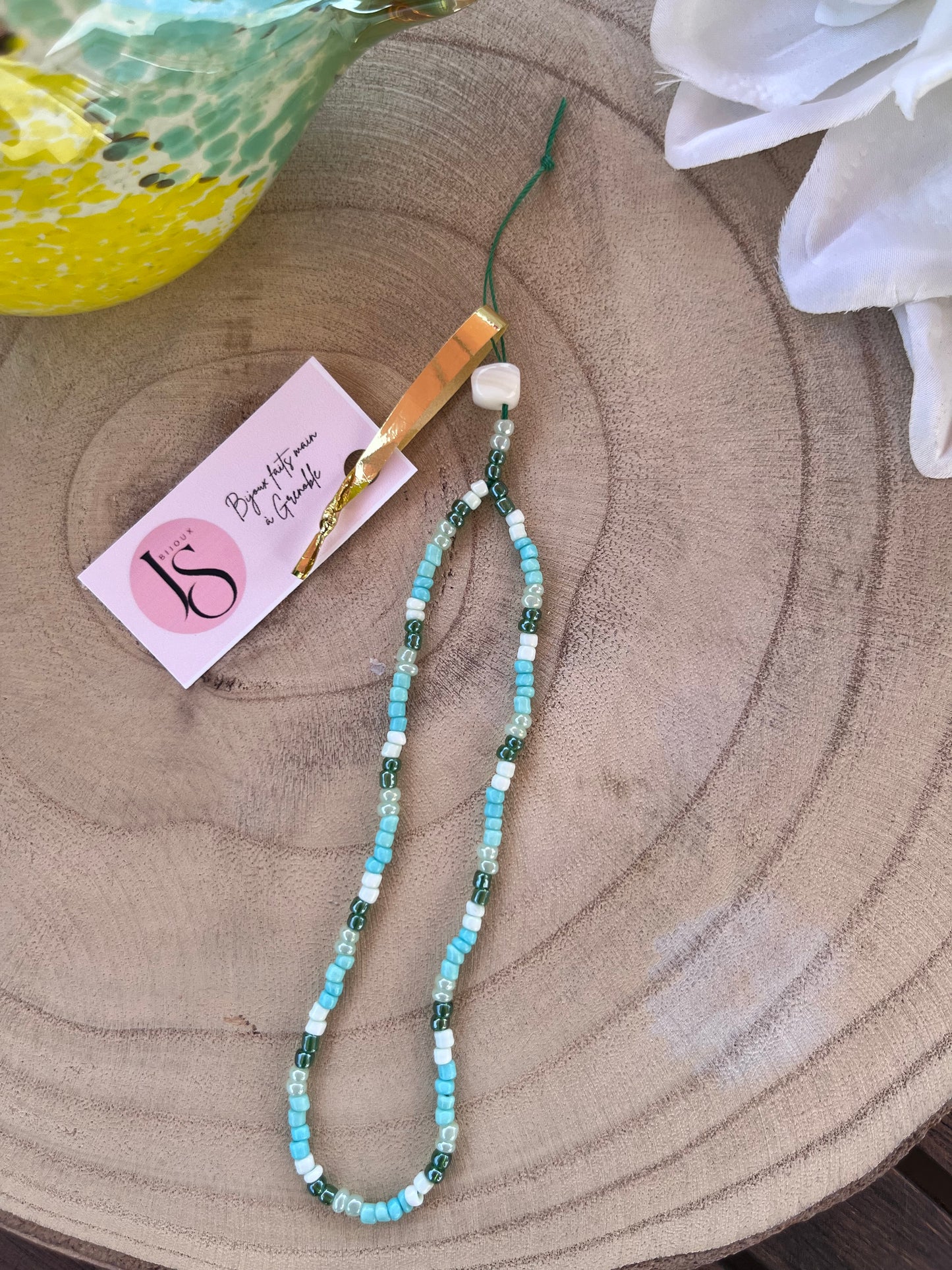 Bijou de téléphone La perle de Jade - JS Bijoux