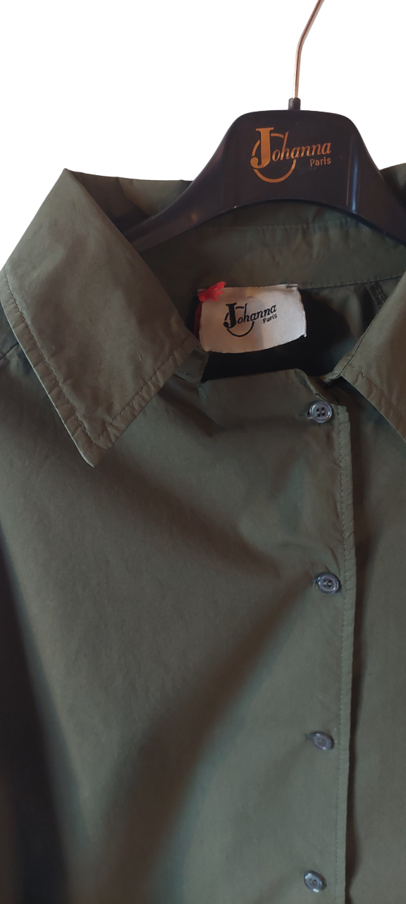 Chemise Coupe Boxy Asymétrique (Kaki et Violet Lavande)