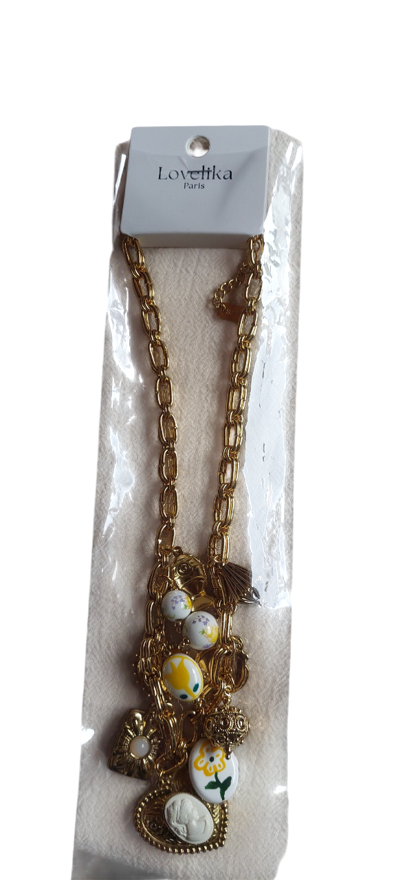 Collier "Héritage" Lovelika – Maillons Dorés & Breloques Émaillées