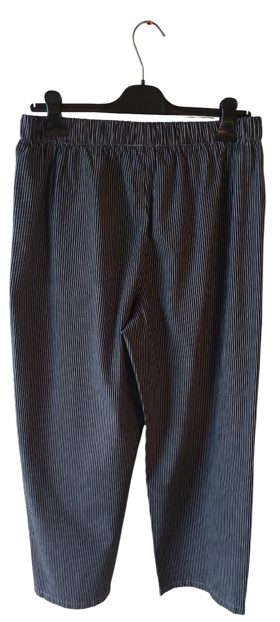 Pantalon marine et kaki rayé & Coupe Fluide — Sold out en 48h !