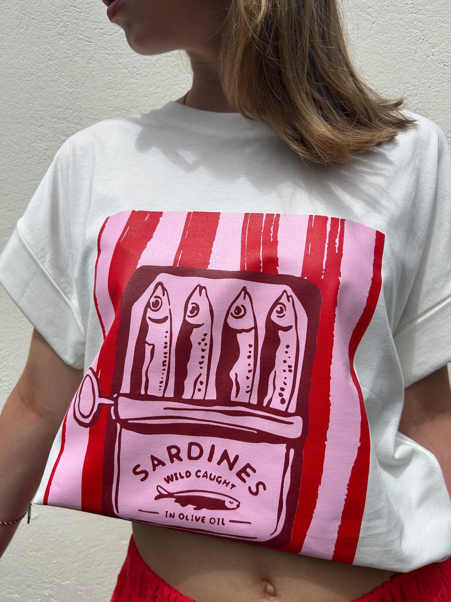 T-shirt sardine rose rayé rouge JOHANNA PARIS
