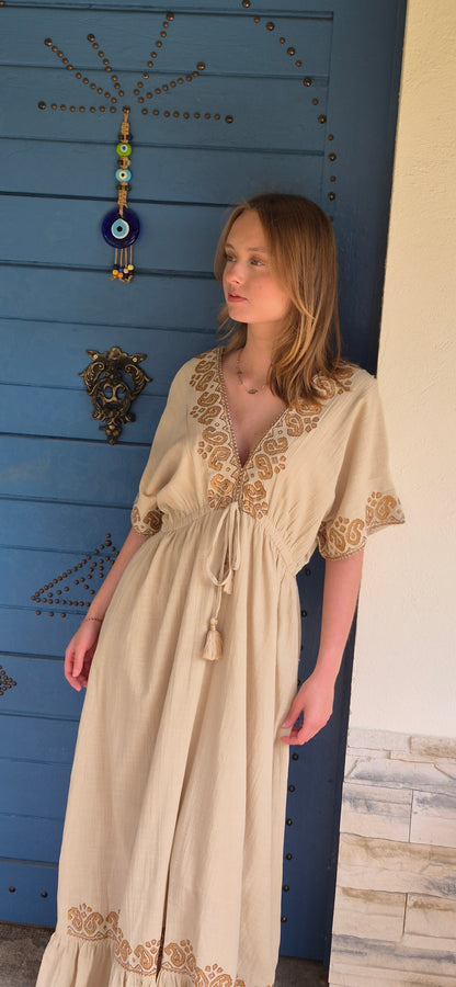 Robe Longue "Siya" – Esprit Kaftan & Broderies Paisley