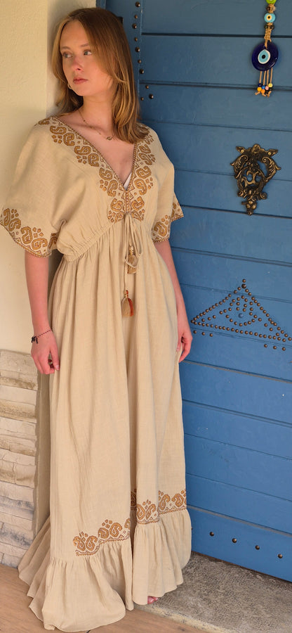 Robe Longue "Siya" – Esprit Kaftan & Broderies Paisley