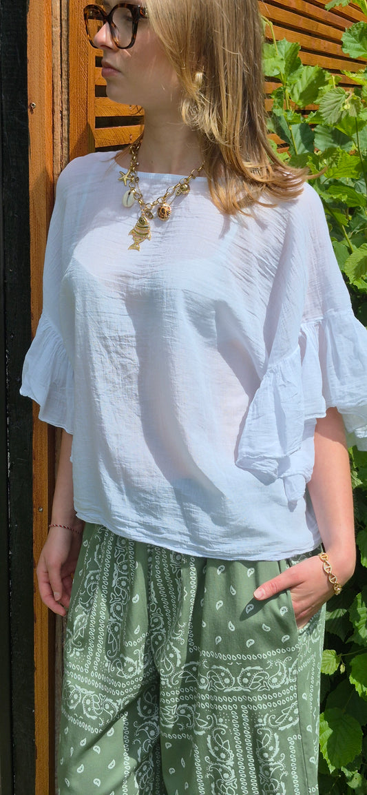 Blouse manche chauve souris volanté JOHANNA PARIS