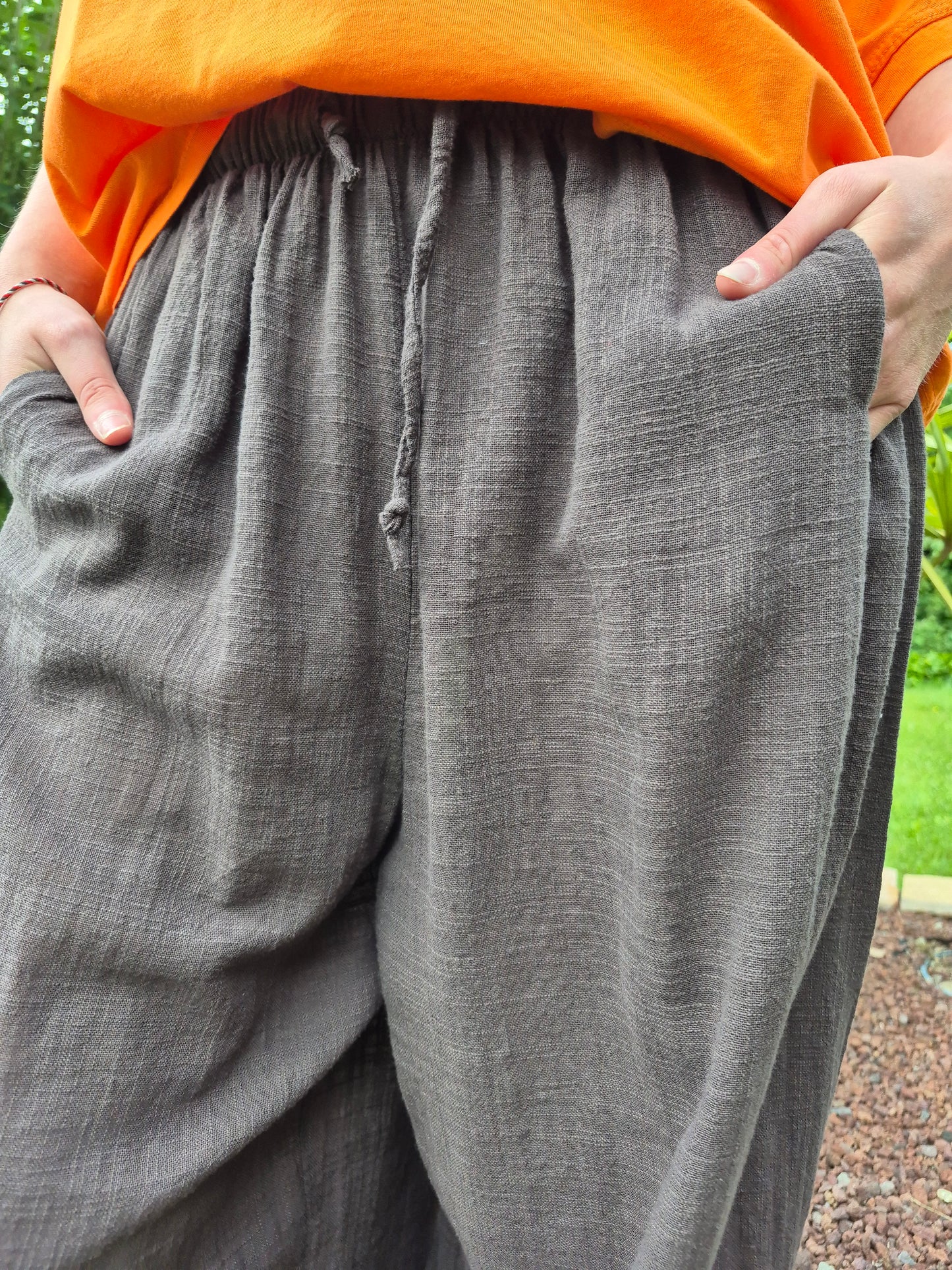 Pantalon chocolat gaze de coton JOHANNA PARIS