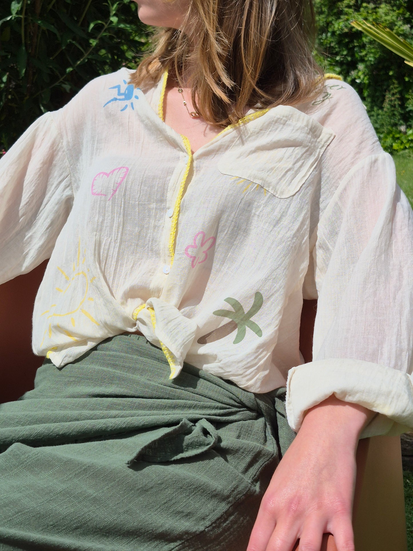 Chemise motif palmier cœur soleil JOHANNA PARIS