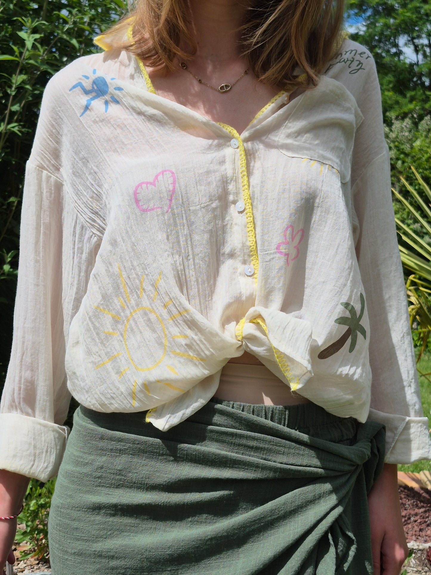 Chemise motif palmier cœur soleil JOHANNA PARIS