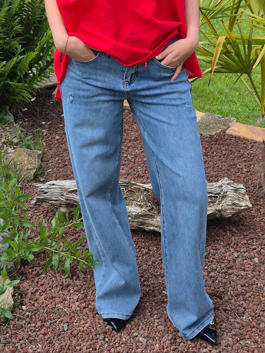 Jean Wide Leg – Détails Bijoux