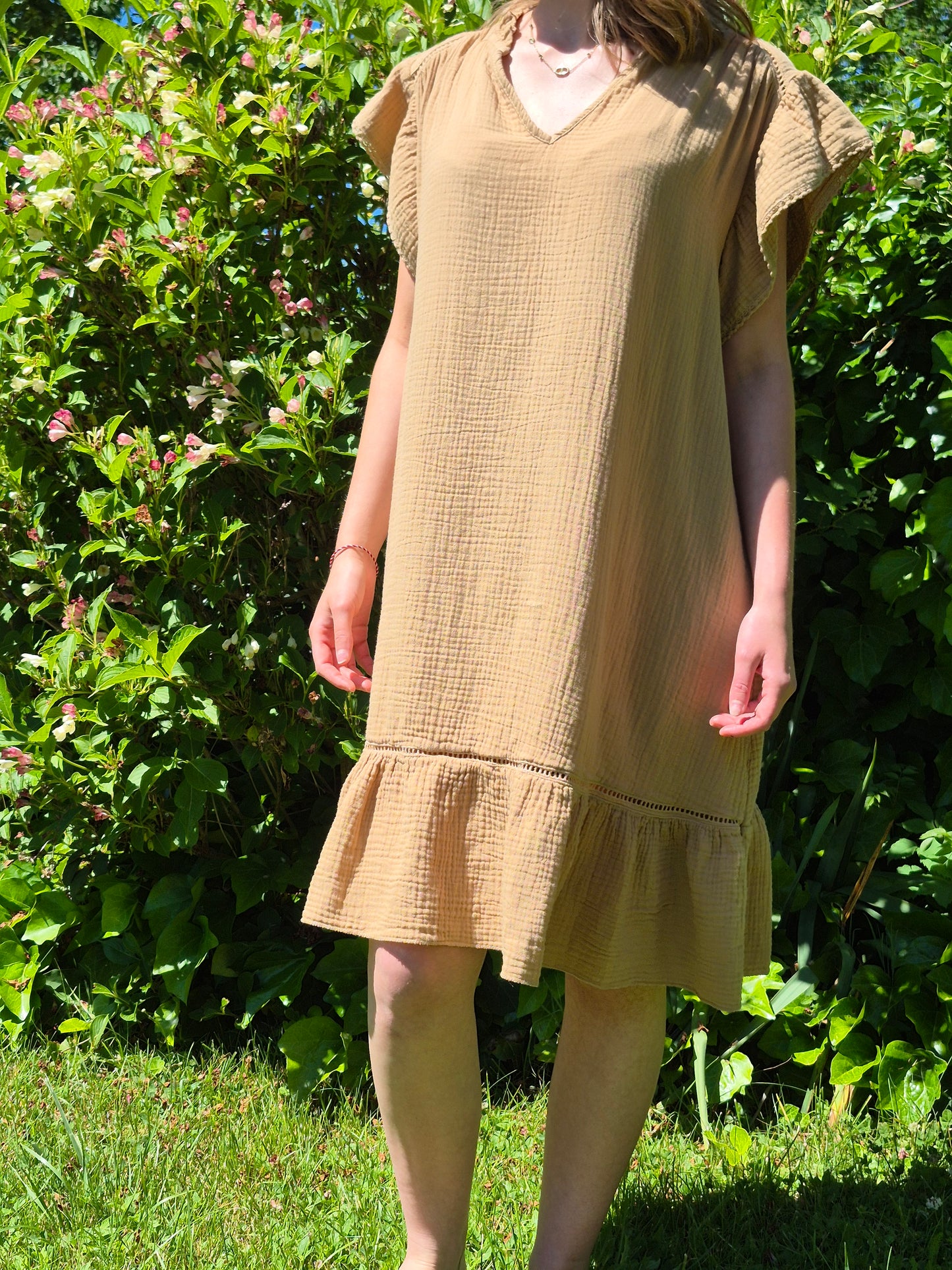Robe courte à Volant en Gaze de Coton MYLEE