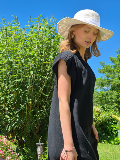 Robe courte à Volant en Gaze de Coton MYLEE