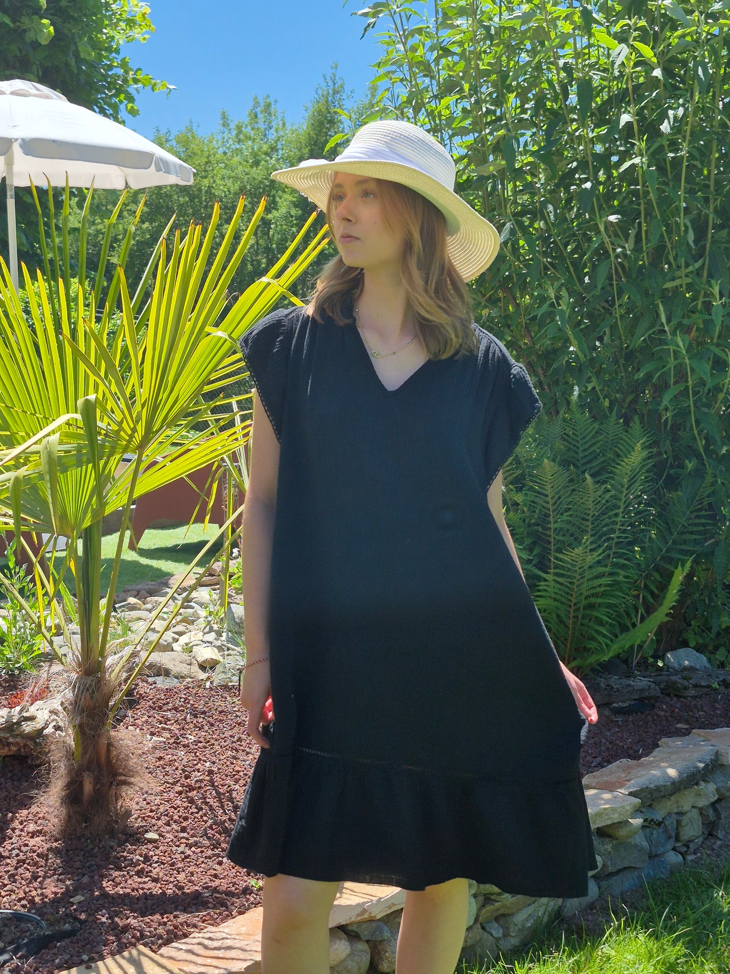 Robe courte à Volant en Gaze de Coton MYLEE