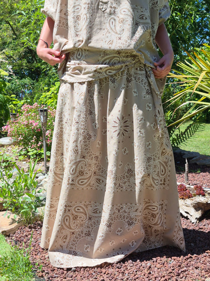Ensemble jupe bandana beige JOHANNA PARIS