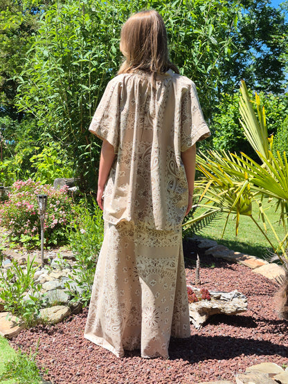 Ensemble jupe bandana beige JOHANNA PARIS