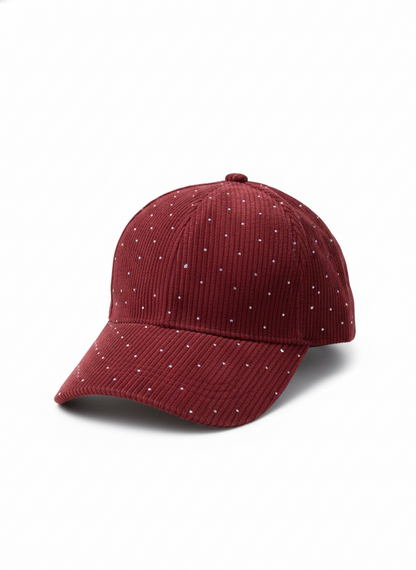 Casquette velours paillettes (brique ou beige)
