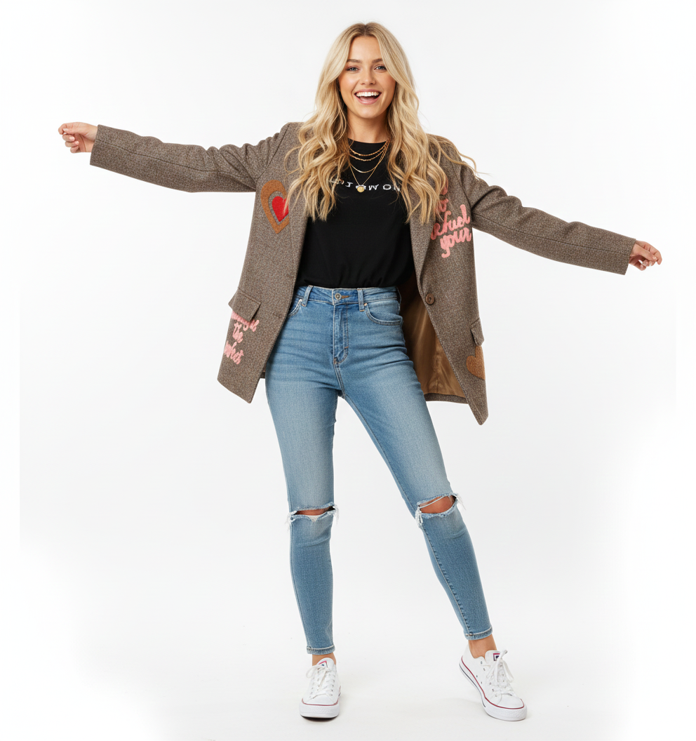 Veste KEZY inscriptions brodées