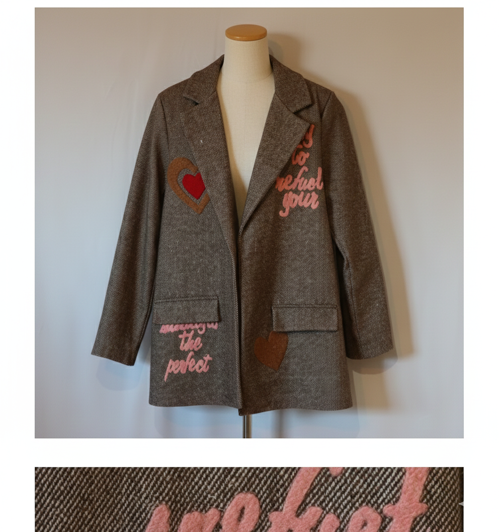 Veste KEZY inscriptions brodées