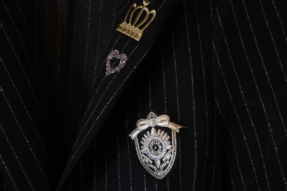 Veste noire rayée couronne + coeur GUILIO - Ensemble