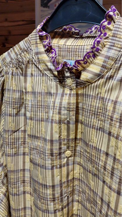 Chemise à carreaux KIMBER ADORE - Détails Volantés et Broderie