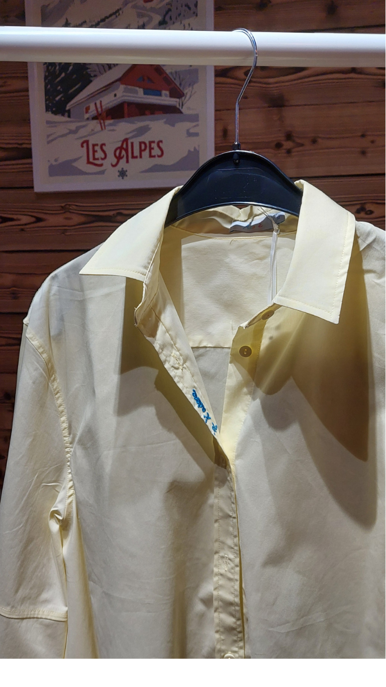 Chemise DARIA ADORE - Coupe Oversize et Jaune Pastel