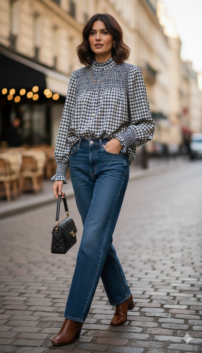 Chemise GLOSSY PARIS imprimé Vichy (Rose, Bleu et Jaune)