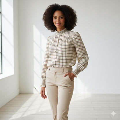 Chemise GLOSSY PARIS imprimé Vichy (Rose, Bleu et Jaune)