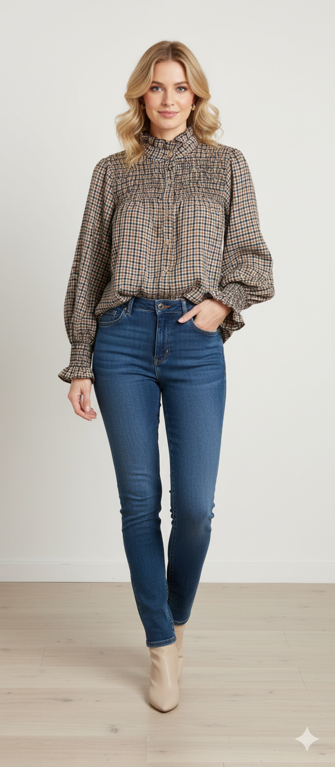 Chemise GLOSSY PARIS imprimé Vichy (Rose, Bleu et Jaune)