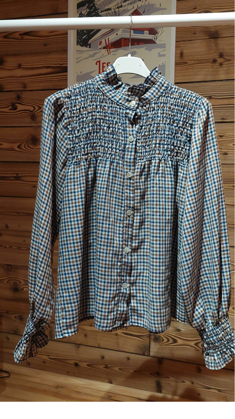 Chemise GLOSSY PARIS imprimé Vichy (Rose, Bleu et Jaune)