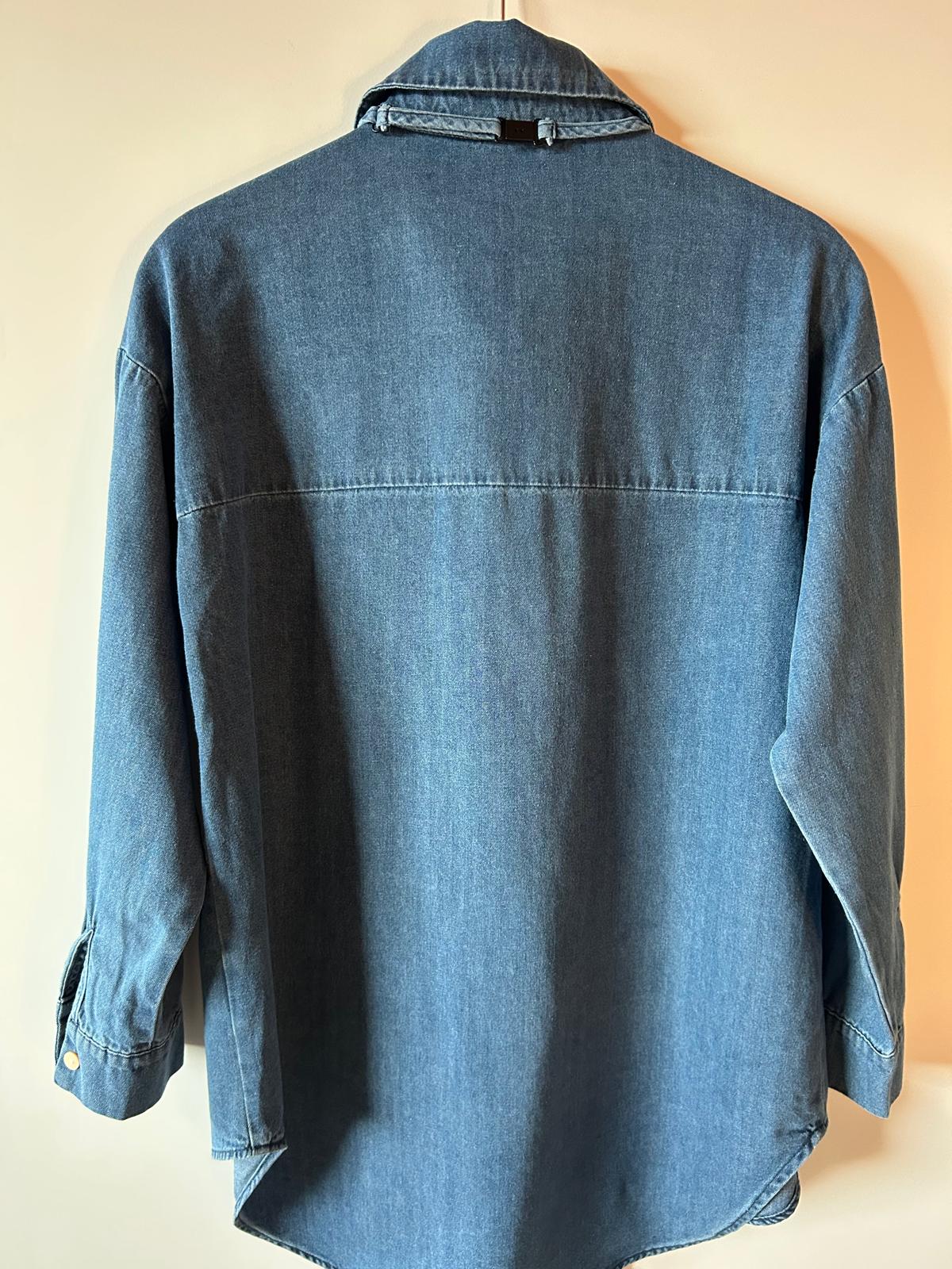 Chemise Denim "City Tie" – Détail Cravate Intégré (100% Coton)