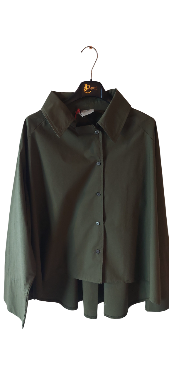 Chemise Coupe Boxy Asymétrique (Kaki et Violet Lavande)