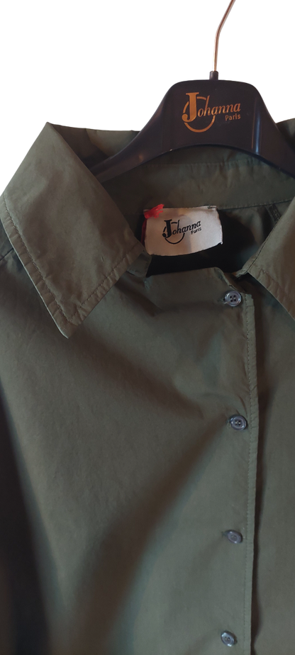 Chemise Coupe Boxy Asymétrique (Kaki et Violet Lavande)