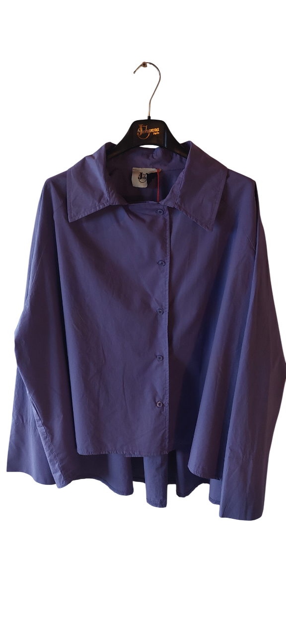 Chemise Coupe Boxy Asymétrique (Kaki et Violet Lavande)