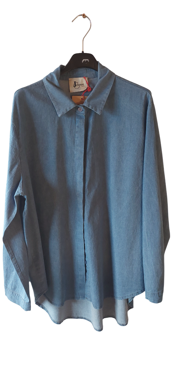 Chemise Denim Coupe Liquette & Volume Fluide