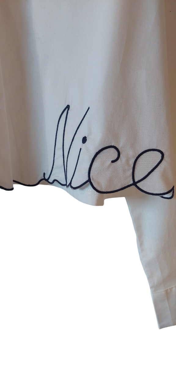 Chemise broderies Trèfles rouges ou bleus & Signature "Nice"