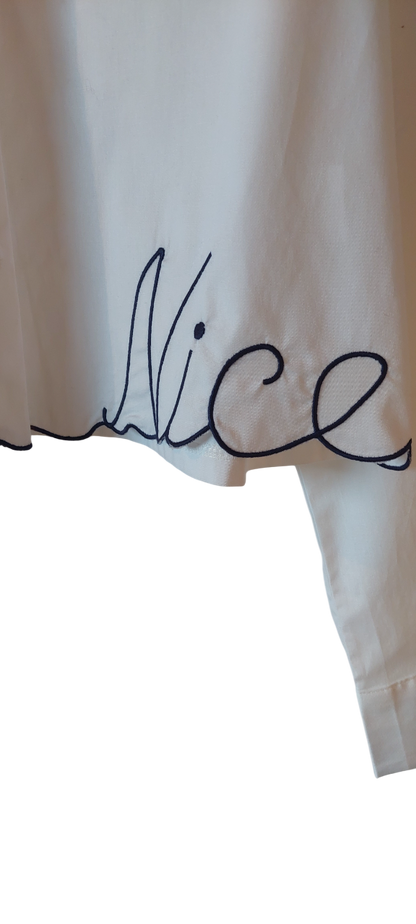 Chemise broderies Trèfles rouges ou bleus & Signature "Nice"