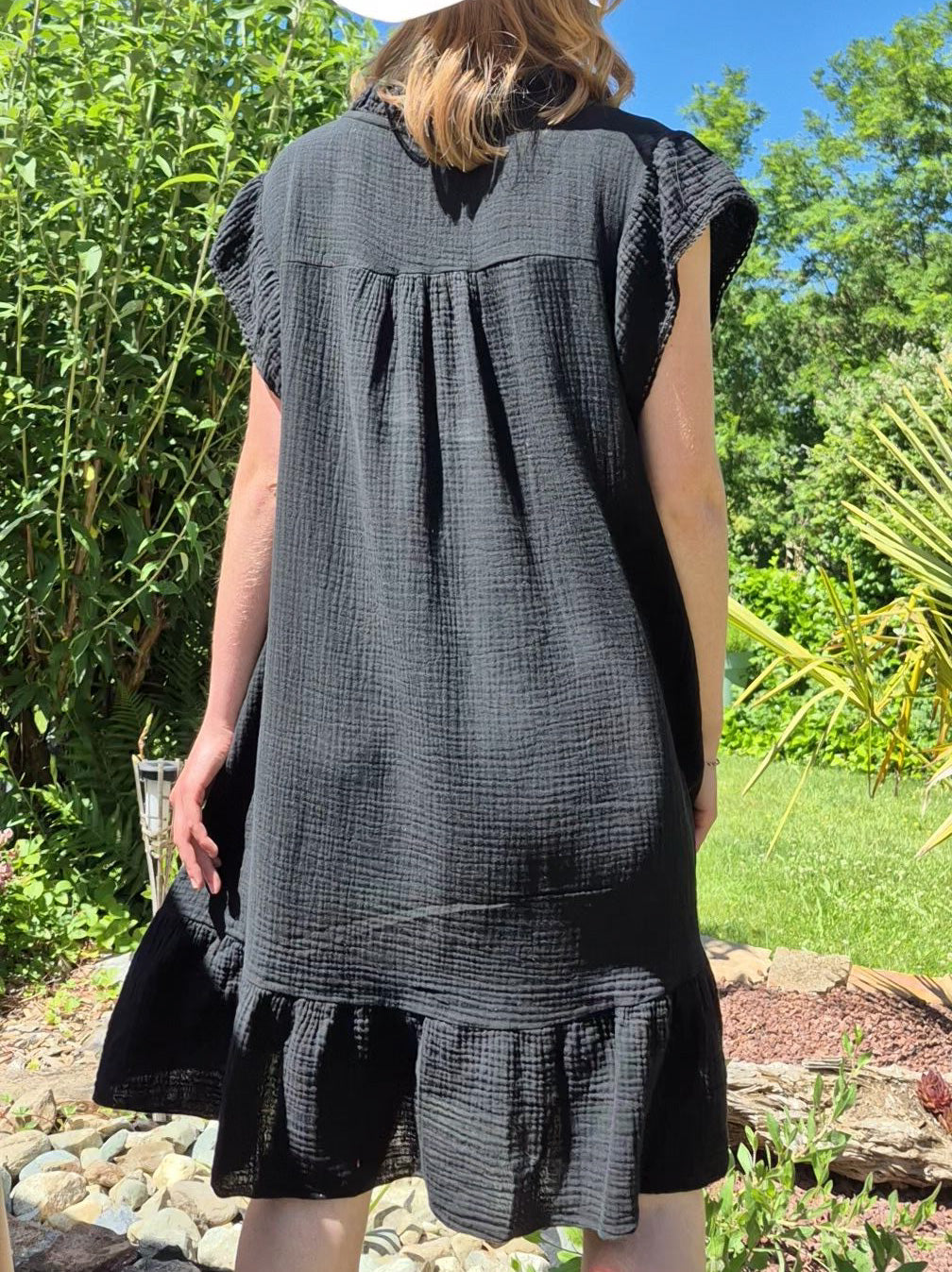 Robe courte à Volant en Gaze de Coton MYLEE