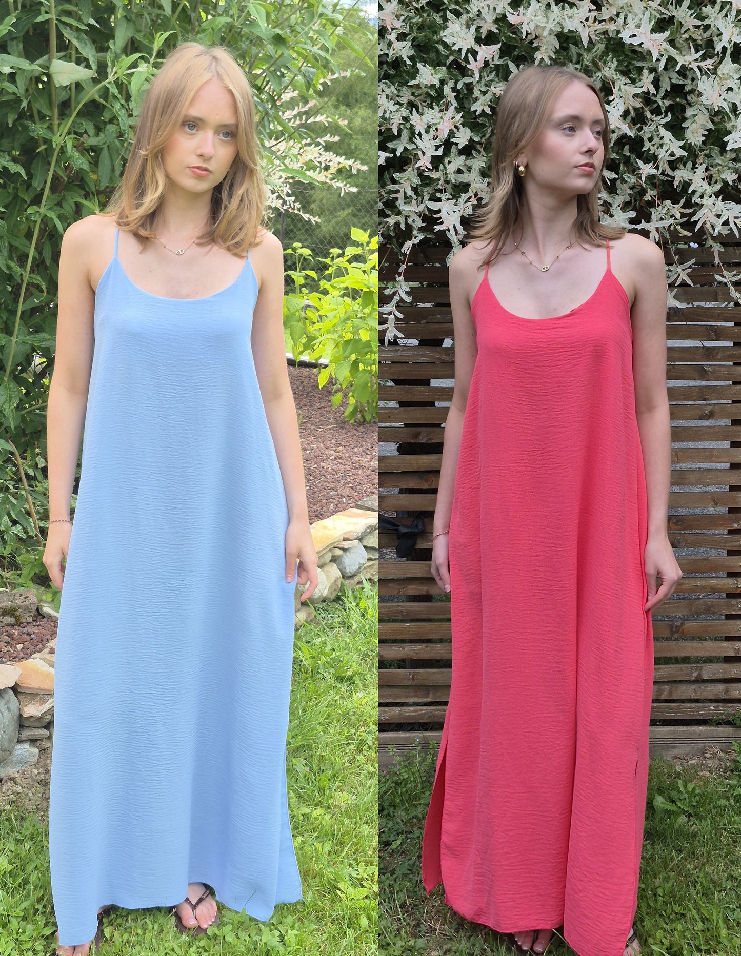 Robe longue fluide à fines bretelles croisées NEW COLLECTION