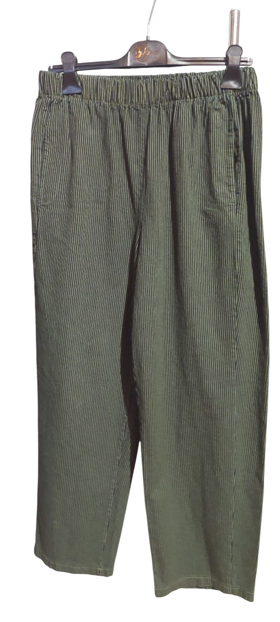 Pantalon marine et kaki rayé & Coupe Fluide — Sold out en 48h !
