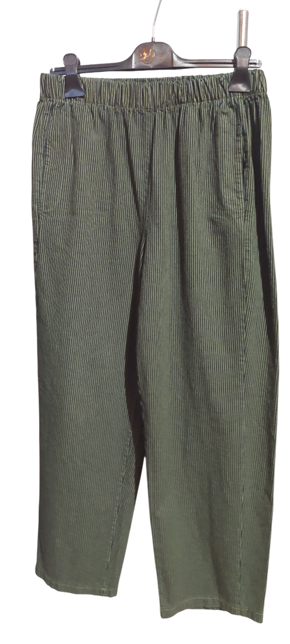 Pantalon marine et kaki rayé & Coupe Fluide — Sold out en 48h !