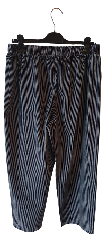 Pantalon marine et kaki rayé & Coupe Fluide — Sold out en 48h !