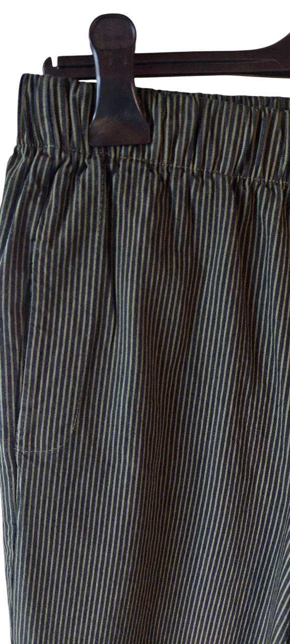 Pantalon marine et kaki rayé & Coupe Fluide — Sold out en 48h !