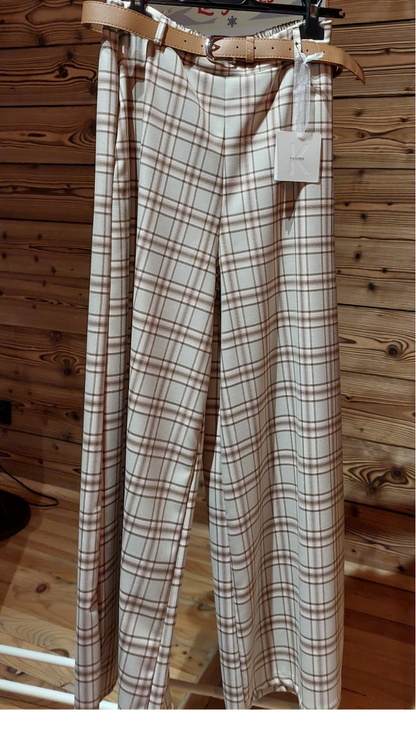 Pantalon Imprimé carreaux pastel KEZY – Coupe Large & Imprimé Carreaux Pastel