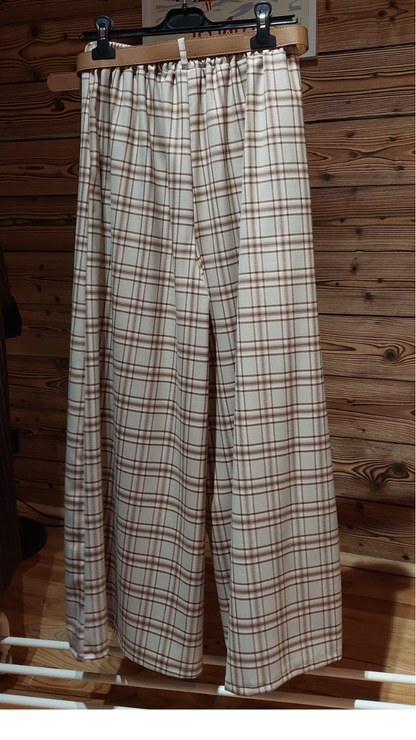 Pantalon Imprimé carreaux pastel KEZY – Coupe Large & Imprimé Carreaux Pastel