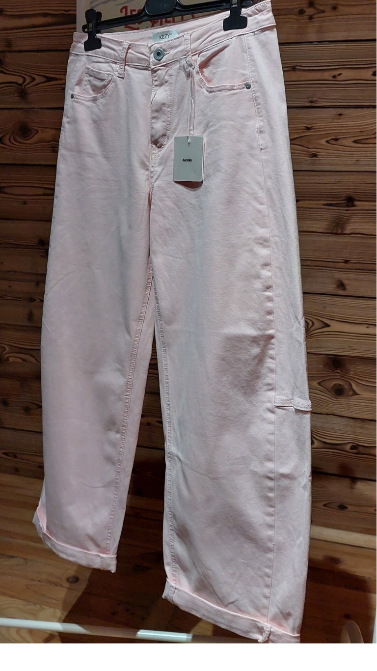 Pantalon KEZY coupe Ballon Jeans -  Rose Poudré