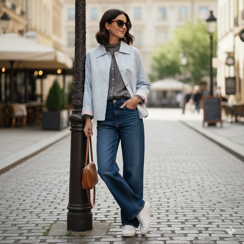 Veste Courte MILO'S PARIS - Esprit Trench et Revers Vichy