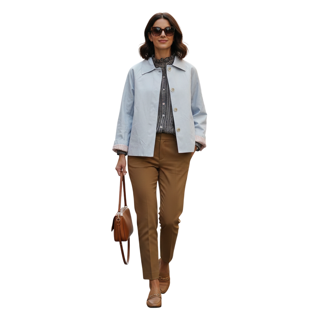 Veste Courte MILO'S PARIS - Esprit Trench et Revers Vichy